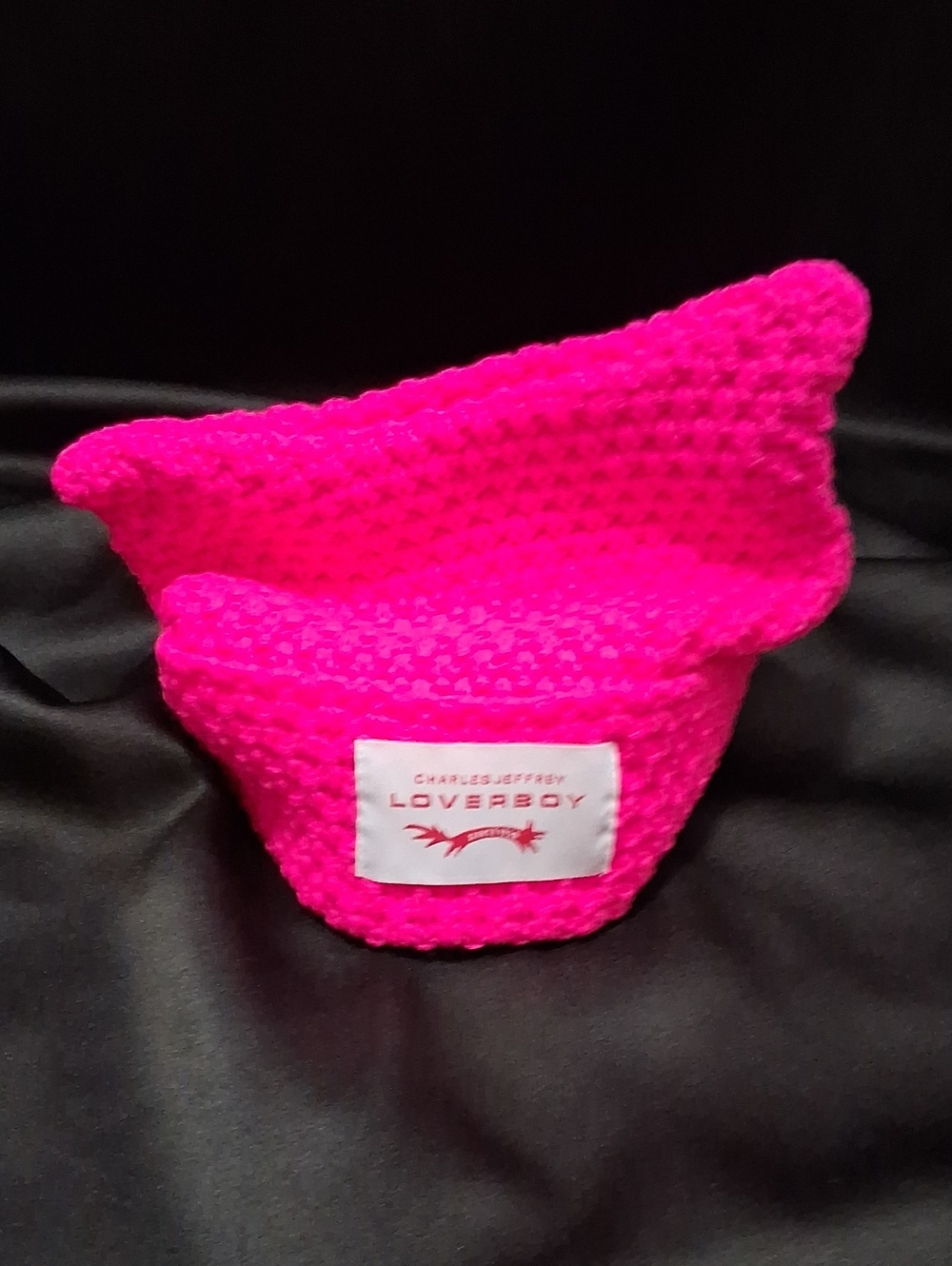 Charles Jeffrey Loverboy Hot Pink Chunky Crochet Beanie